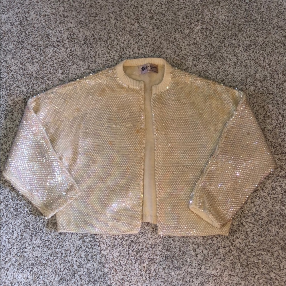 VINTAGE Handmade Kids Sequin Shaw